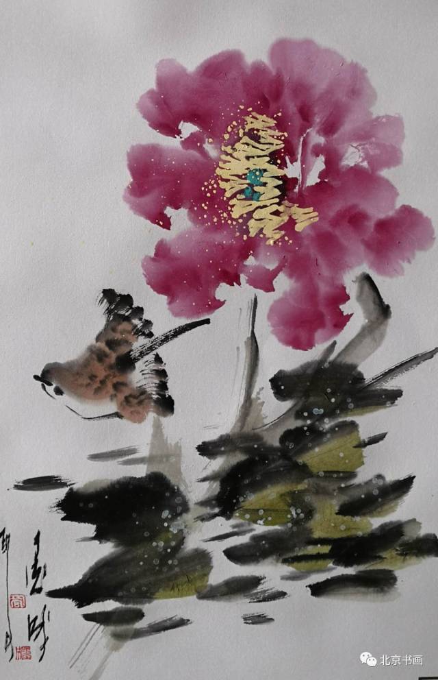 【北京书画】第817期 中国当代著名花鸟画家管墨成先生牡丹小品(2)