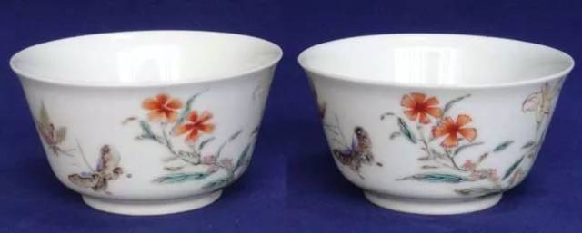 藏品分享】清•雍正粉彩蝴蝶花卉纹小杯(一对)_搜狐网