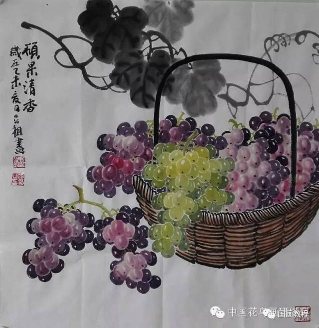 写意葡萄的详细图文教程，简单易学~_搜狐网