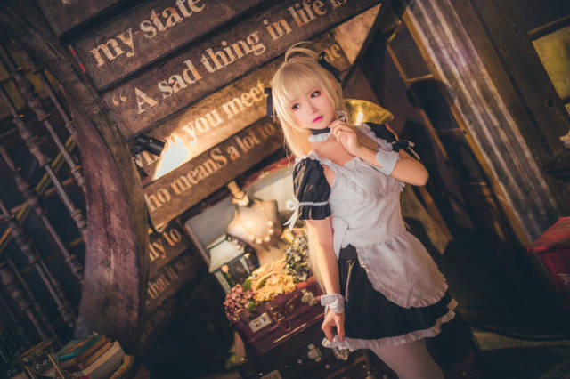 超可爱 白丝 穹妹女仆 cosplay