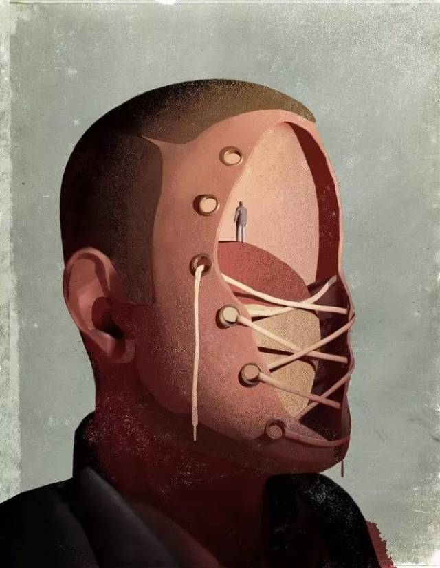 插画|冷淡画面的内涵讽刺