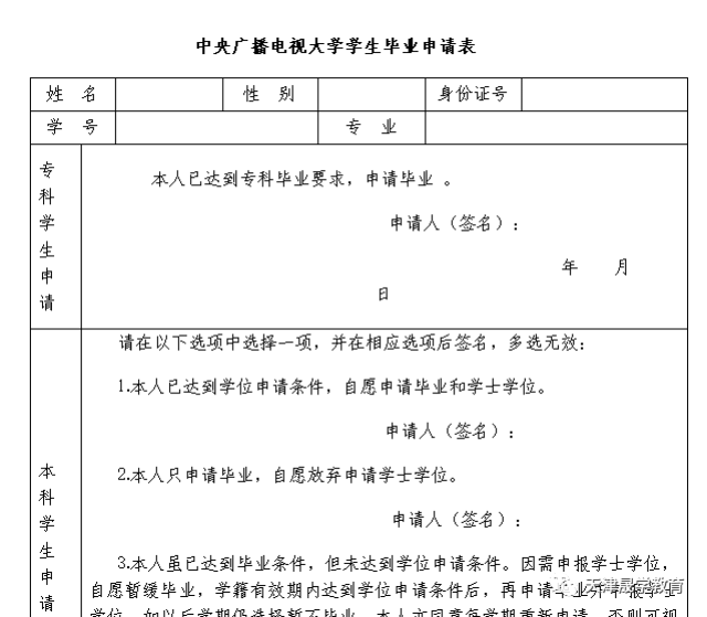 2015级秋季入学的,国家开放大学专科及本科学生来学校填写毕业登记表