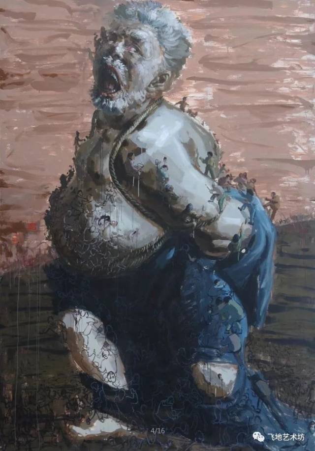 被缚的奴隶,布面油画,200x300cm,2008年