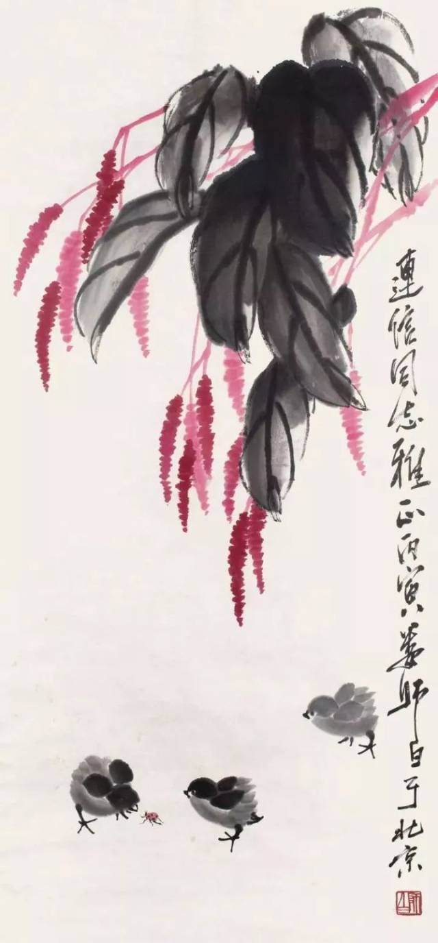 中国古美術☆純手描き四条屏・人物画芯☆国画・斉白石印款・肉筆・宣紙