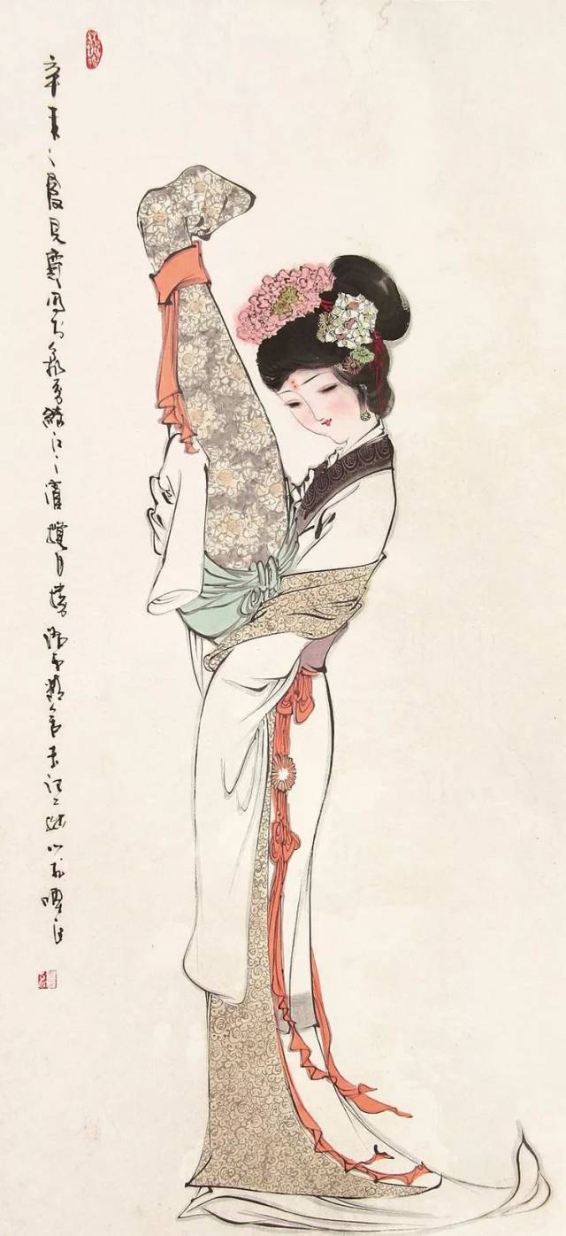 简约而不简单|方见尘水墨简笔仕女图