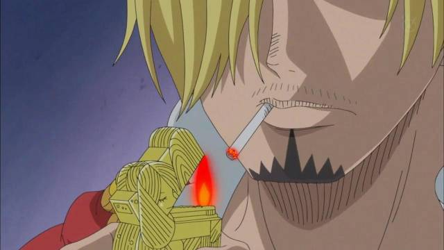 在佩德洛被乔巴搭救以后,为了压压惊,他抽了一根烟.