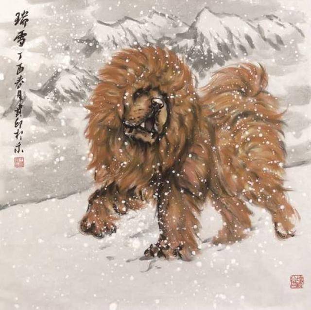 "中国一獒"王贵邱国画作品赏析