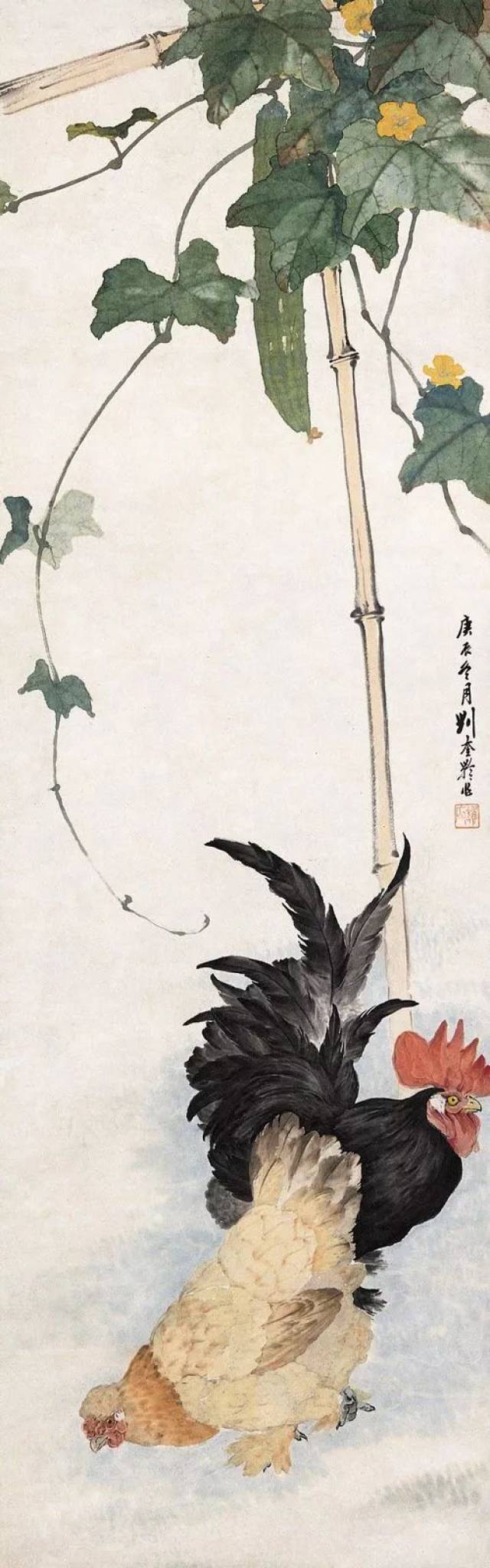 刘奎龄工笔画鸡精选，太精彩了！_搜狐网