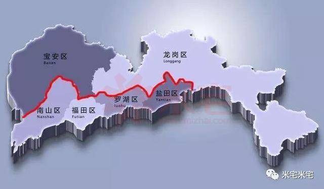 深圳关内与关外划分图▼