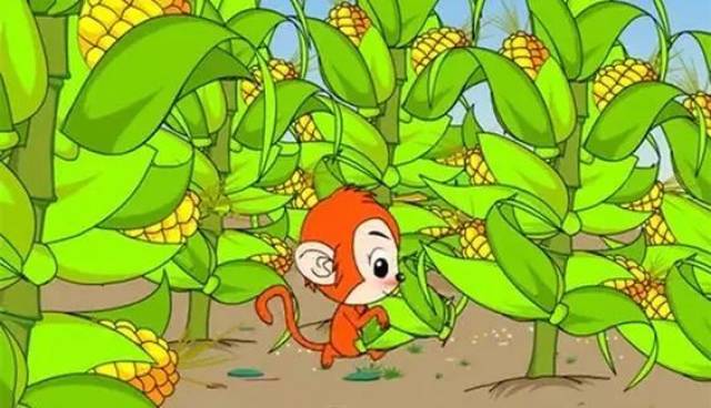 它们钻进玉米地里,刚想掰玉米,农民伯伯看见了,抡起扁担就打.啪!