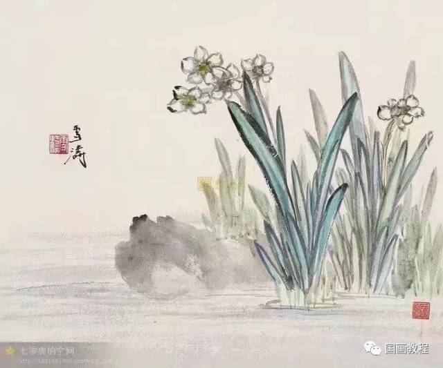 王雪涛水仙花鸟画图片