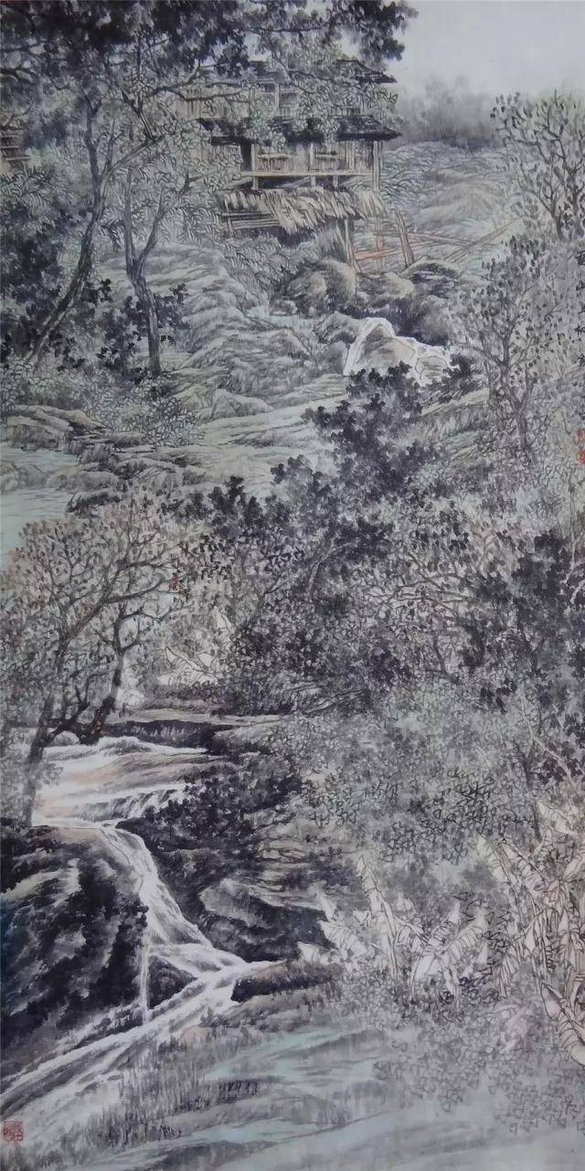 寿一峰山水画作品