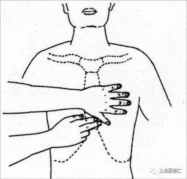 胸外按压部位位置图片