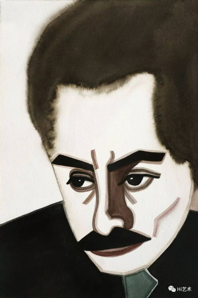 《先知》 23×15cm 纸本水彩 2017  (纪·哈·纪伯伦 kahlil gibran