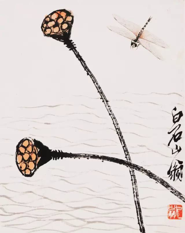 齐白石《叶隐闻声》草虫册页,多年后再现