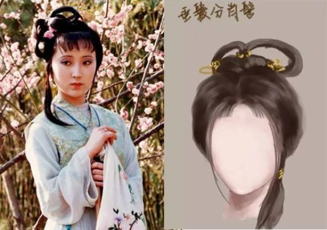 按照古代女子15岁成年的界定, 此时她们的头发已经可以盘起, 绾成髻