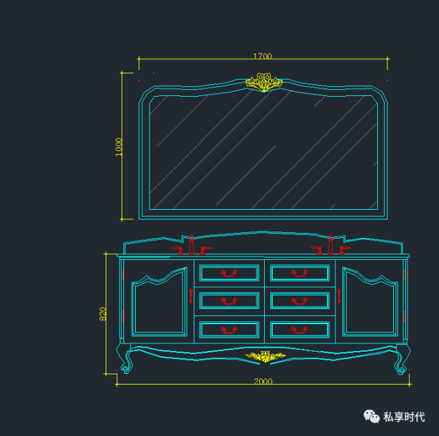 【干货分享】 豪华浴室柜卫浴柜家具设计cad