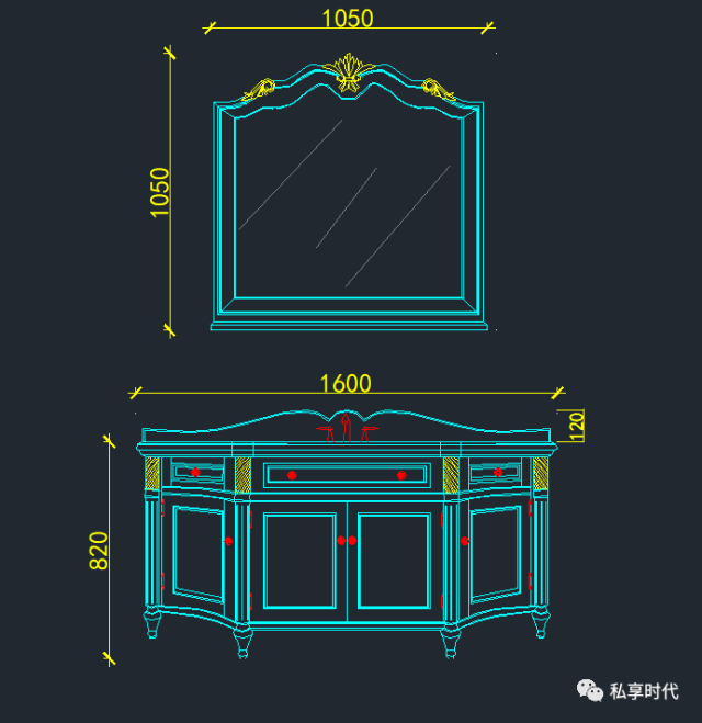 【干货分享】 豪华浴室柜卫浴柜家具设计cad