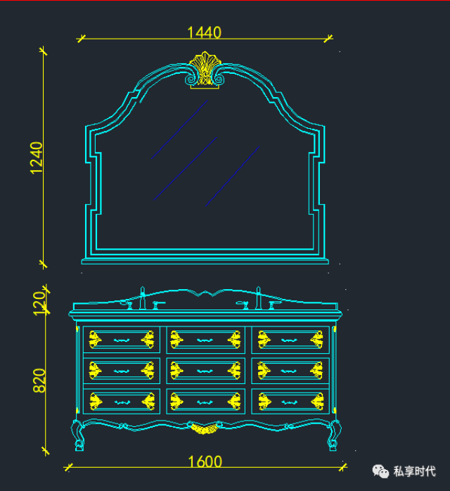 【干货分享】 豪华浴室柜卫浴柜家具设计cad