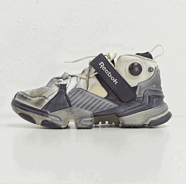 vetements x reebok genetically modified pump sneaker blue