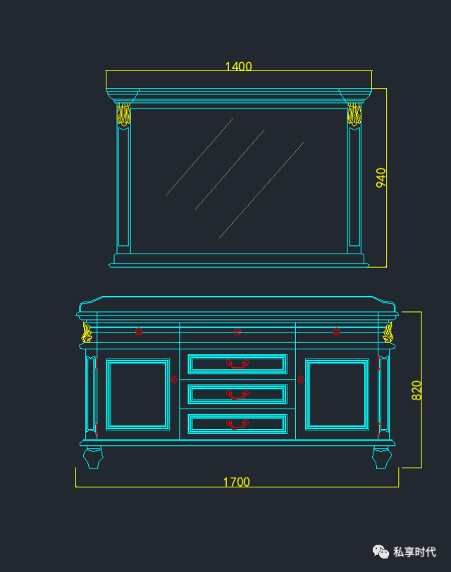 【干货分享】 豪华浴室柜卫浴柜家具设计cad