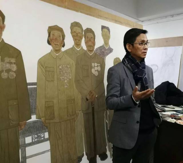 何家英工笔画研究所高研班画家朱建伟新作《歌唱祖国》