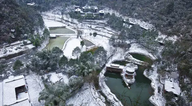 酉阳桃花源下雪啦美成了一首诗