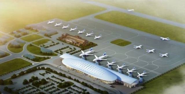 黄金机场扩建工程 赣州黄金机场t2航站楼 正在紧张建设中 建设规奈