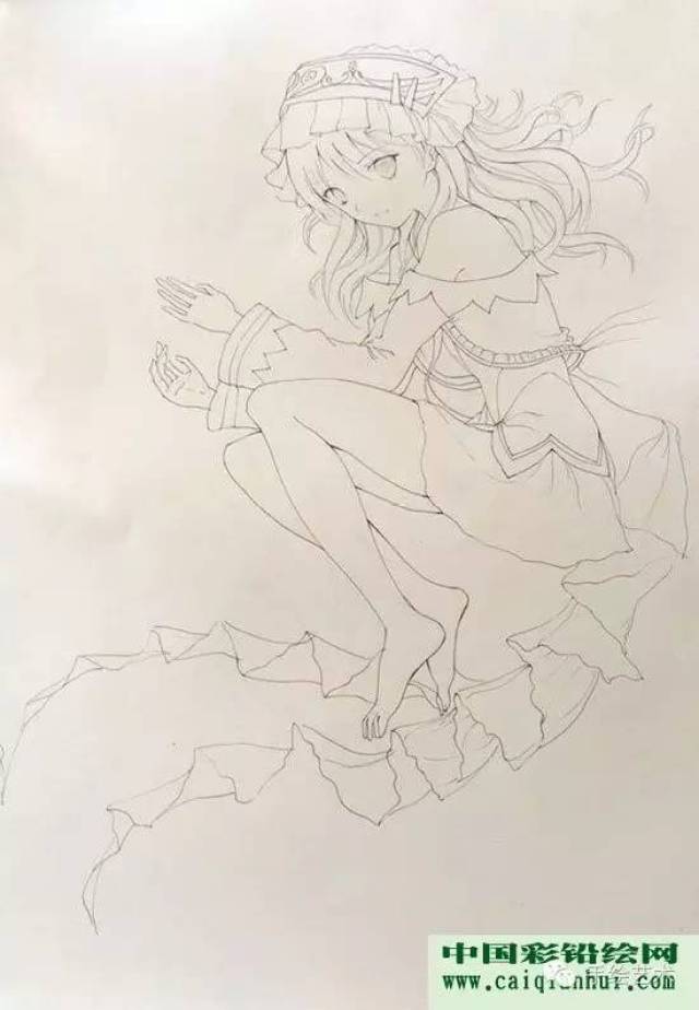 卡通人物彩铅画教程:动漫美少女彩色铅笔画绘画图文步骤_手机搜狐网