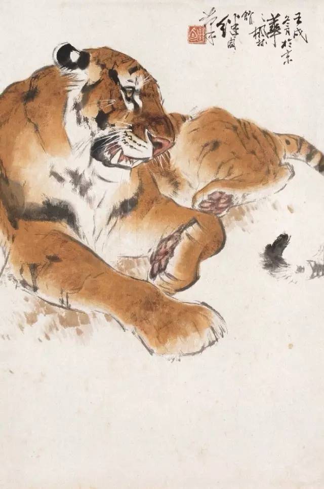中国近代画家　刘继卣作動物図　激安骨董品AK1389A10-2 继卣画虎，史上一绝！_搜狐网