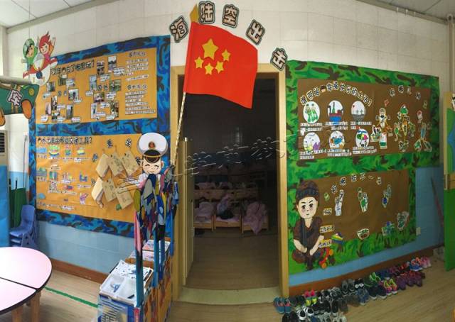 军事化幼儿园环创图片图片