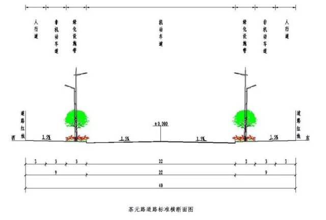 道路橫斷面示意圖