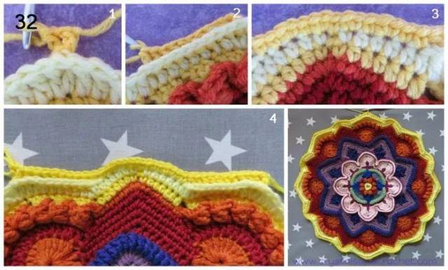 钩针编织曼陀罗脚垫(教程)