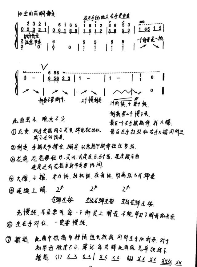 古筝笔记《小小竹排》此曲虽小,难点不少