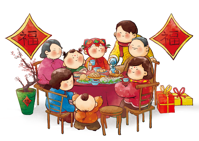 迎接春节最温馨的事情 莫过于与家人团聚的 年夜饭, 寓意一家团圆