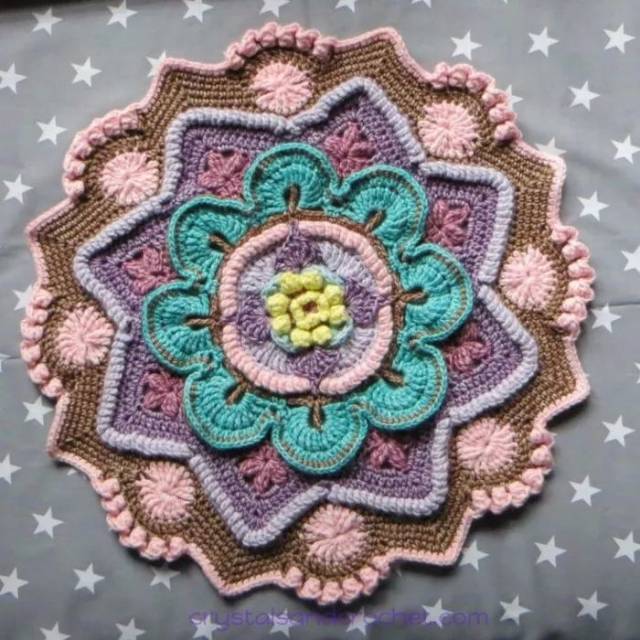 钩针编织曼陀罗脚垫(教程)
