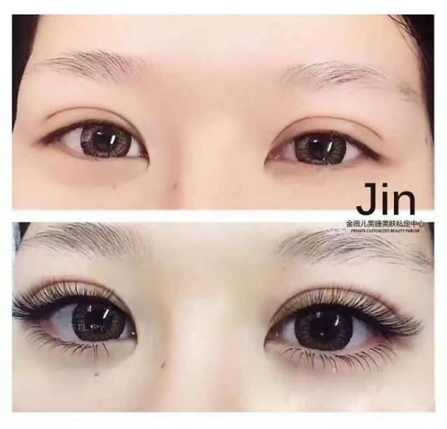 睁眼对比照,做过睫毛之后,感觉整个眼睛都有神了很多