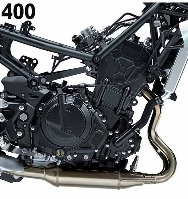 2018款ninja 400搭载了一台水冷双缸398cc发动机,最大功率35kw(48ps)