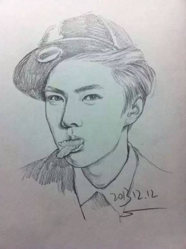 周迅素描图片