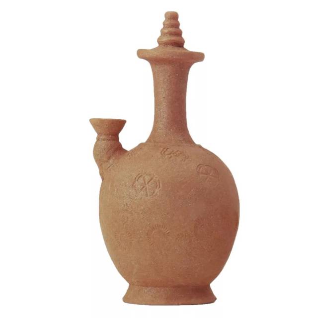 唐 北方金星红陶印花纹净瓶(玫茵堂藏)
