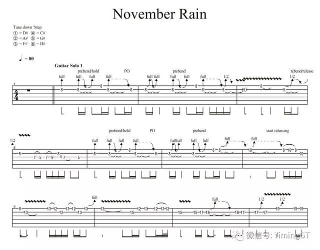 十一月的雨solo间奏谱图片