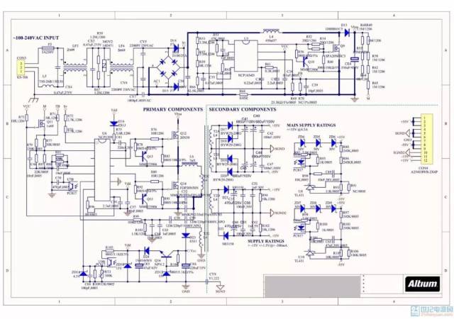 输出 /-55v@4.5a, /-15v@0.5a,η>92% , ocp/ovp , 满足安规.