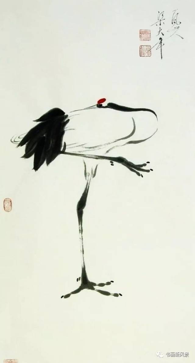 这位画鹤,姿态好迷人,身段好优雅!