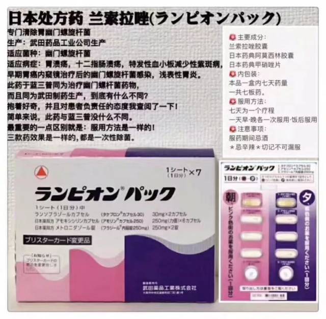 日本处方一周铲除幽门杆菌治疗药!