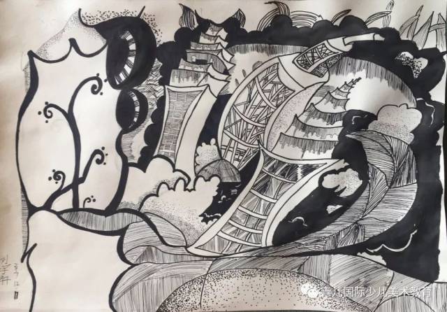 作品名称:《城市》小画家:刘宇轩.年龄:12岁