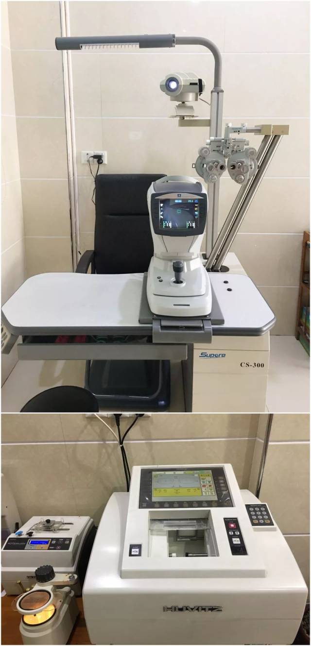 设备齐全,不断引进视光高科技产品,尼德克全自动电脑验光仪,法国一