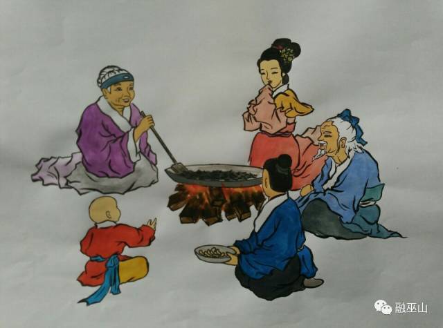 团年吃嘎嘎,守岁炸虼蚤!