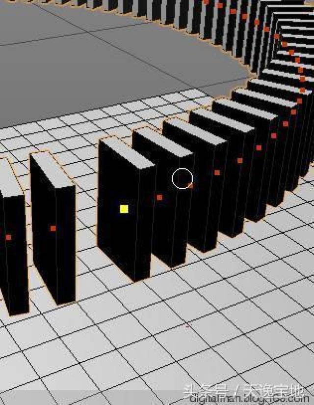 5,为克隆添加一个简易效果器,在"选择"中,把克隆上的"运动图形选集"