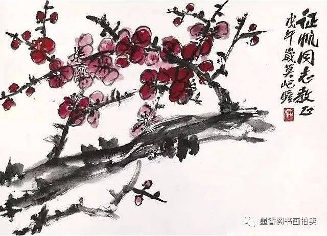 红梅迎春”— 书画大家朱纪瞻梅花作品欣赏_搜狐网