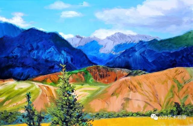 昆仑山麓 75cm×110cm 布面油画